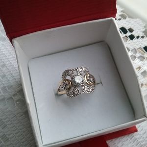 .925 Silver With Rose Gold Plating Size 10